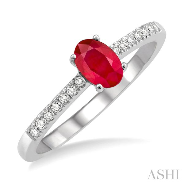 Oval Ruby & Diamond Solitaire Blue Heron Jewelry Company Poulsbo, WA