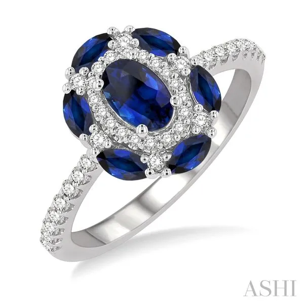 Oval Sapphire & Diamond Fashion Ring Blue Heron Jewelry Company Poulsbo, WA