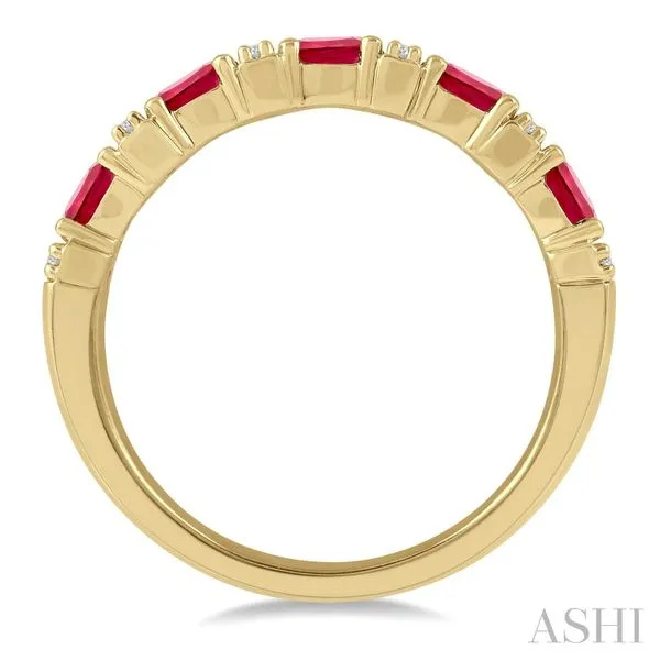 Oval Ruby & Diamond Stack Ring Image 2 Blue Heron Jewelry Company Poulsbo, WA