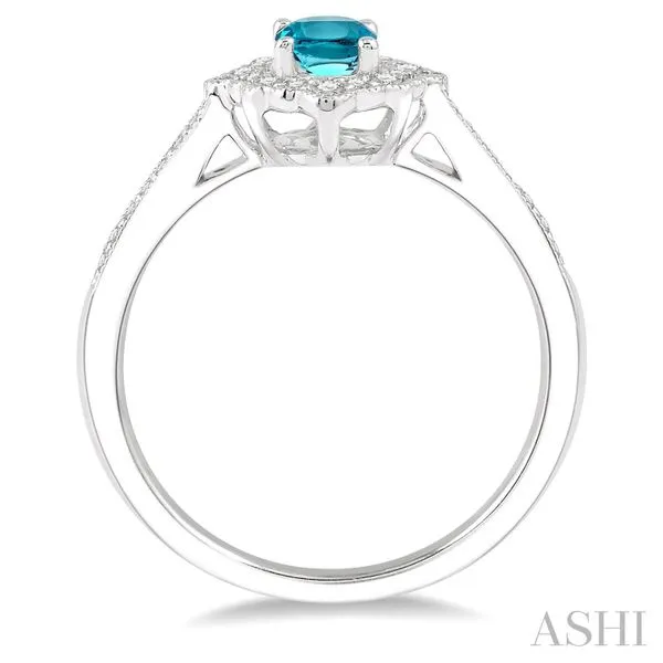 Oval Aquamarine & Diamond Antique-Style Ring Image 2 Blue Heron Jewelry Company Poulsbo, WA