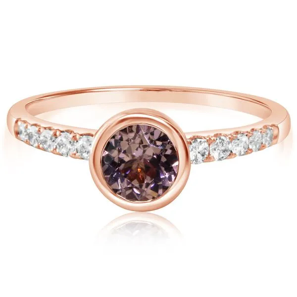 Round Lotus Garnet & Diamond Ring Blue Heron Jewelry Company Poulsbo, WA