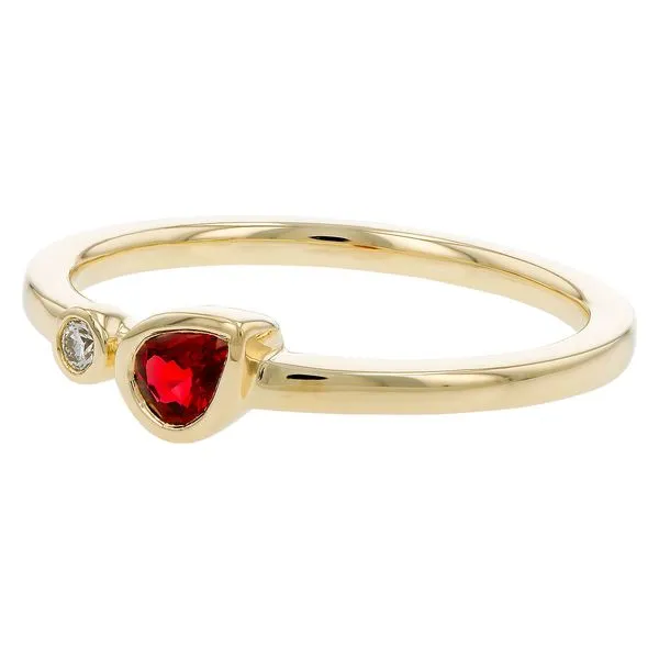 Pear Ruby & Diamond Stacking Ring Image 2 Blue Heron Jewelry Company Poulsbo, WA