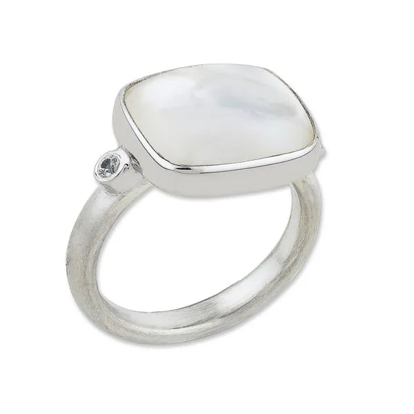 White Crystal Moondance Ring Blue Heron Jewelry Company Poulsbo, WA