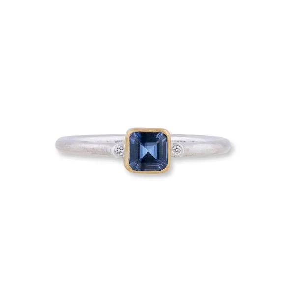 Blue Sapphire Stacking Ring Image 3 Blue Heron Jewelry Company Poulsbo, WA
