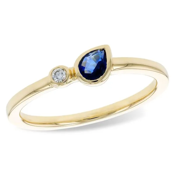 Pear Sapphire & Diamond Stacking Ring Blue Heron Jewelry Company Poulsbo, WA