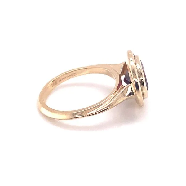East West Oval Garnet Halo Ring Image 2 Blue Heron Jewelry Company Poulsbo, WA