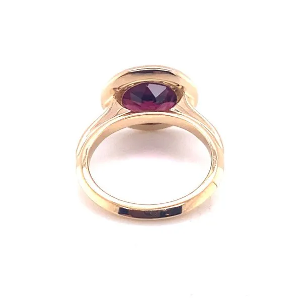 East West Oval Garnet Halo Ring Image 3 Blue Heron Jewelry Company Poulsbo, WA
