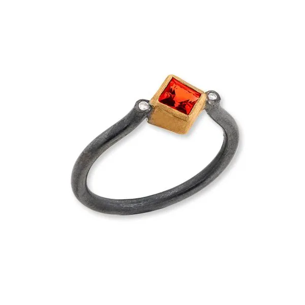 Orange Sapphire Stacking Ring Blue Heron Jewelry Company Poulsbo, WA