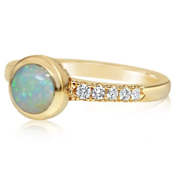 Australian Opal & Diamond Ring Blue Heron Jewelry Company Poulsbo, WA
