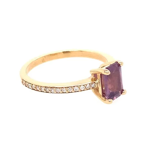 Radiant Purple Sapphire & Diamond Ring Image 3 Blue Heron Jewelry Company Poulsbo, WA