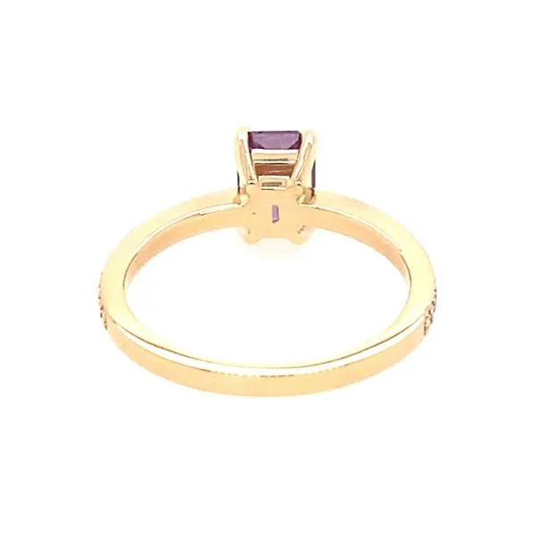 Radiant Purple Sapphire & Diamond Ring Image 4 Blue Heron Jewelry Company Poulsbo, WA