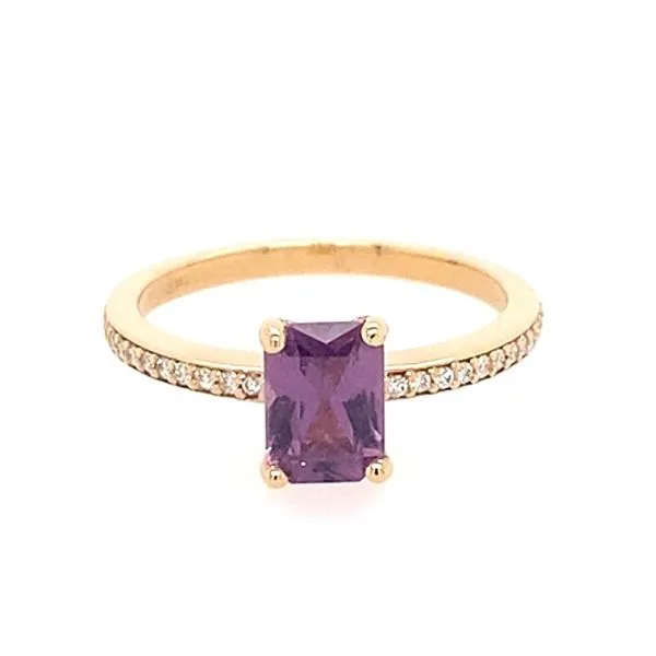 Radiant Purple Sapphire & Diamond Ring Blue Heron Jewelry Company Poulsbo, WA