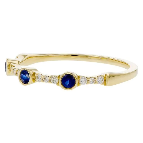 Round Sapphire & Diamond Stacking Ring Image 2 Blue Heron Jewelry Company Poulsbo, WA