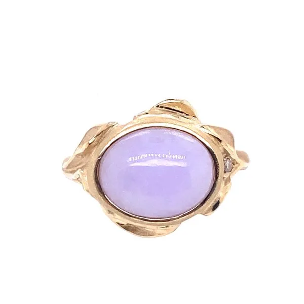 Lavender Jade Gold Leaf Ring Image 2 Blue Heron Jewelry Company Poulsbo, WA
