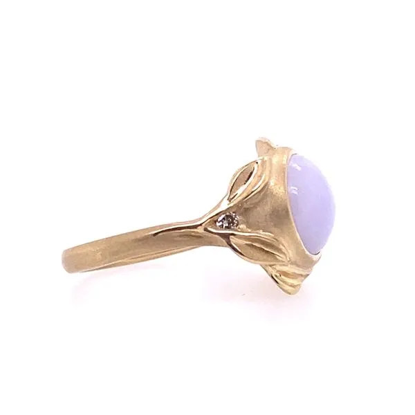Lavender Jade Gold Leaf Ring Image 5 Blue Heron Jewelry Company Poulsbo, WA
