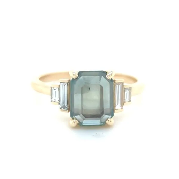 Portrait Sapphire & Baguette Diamond Ring Image 2 Blue Heron Jewelry Company Poulsbo, WA