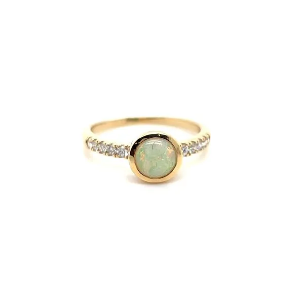 Australian Opal & Diamond Ring Blue Heron Jewelry Company Poulsbo, WA