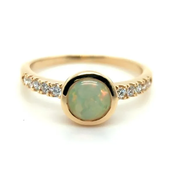 Australian Opal & Diamond Ring Blue Heron Jewelry Company Poulsbo, WA