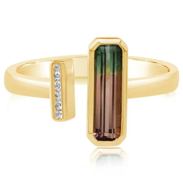 Watermelon Tourmaline & Diamond Cuff Ring Blue Heron Jewelry Company Poulsbo, WA