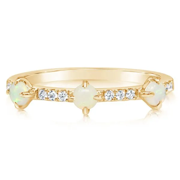 Australian Opal & Diamond Stack Ring Blue Heron Jewelry Company Poulsbo, WA