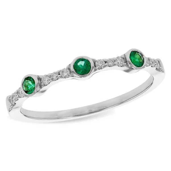 Round Emerald & Diamond Stacking Ring Blue Heron Jewelry Company Poulsbo, WA
