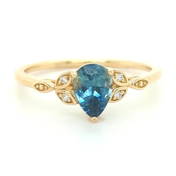 Pear-Shaped Montana Sapphire & Diamond Ring Blue Heron Jewelry Company Poulsbo, WA