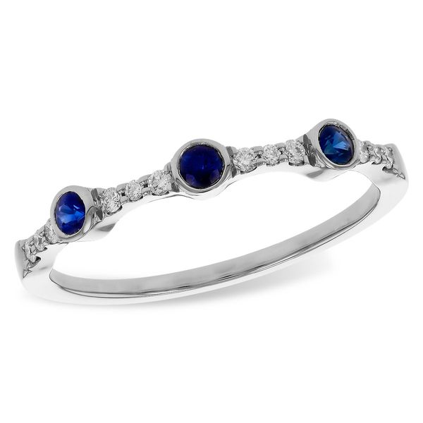 Round Sapphire & Diamond Stacking Ring Blue Heron Jewelry Company Poulsbo, WA