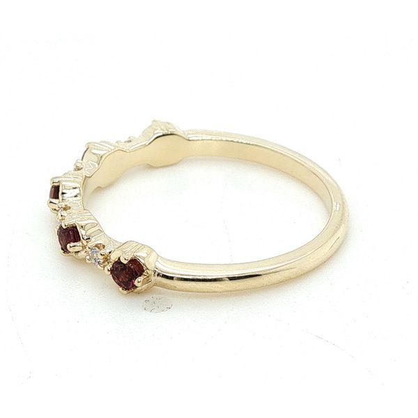 14k Gold Diamond & Berry Sapphire Stacking Ring Image 2 Blue Heron Jewelry Company Poulsbo, WA