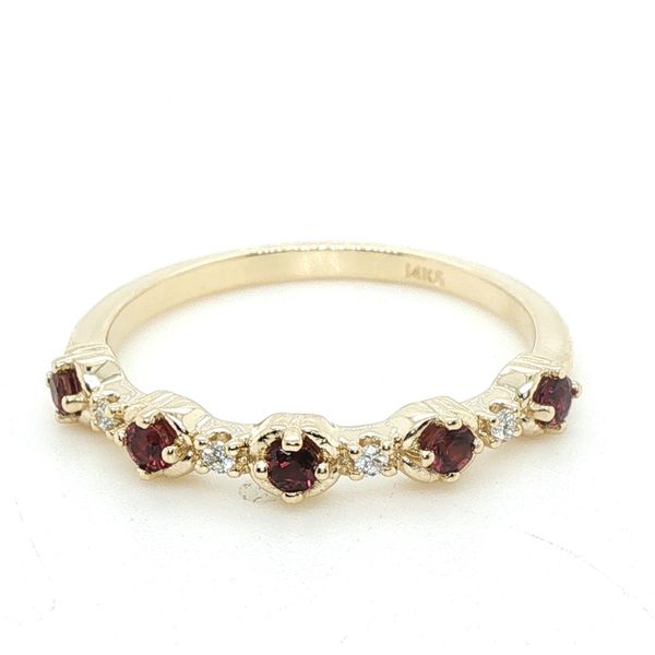 14k Gold Diamond & Berry Sapphire Stacking Ring Blue Heron Jewelry Company Poulsbo, WA