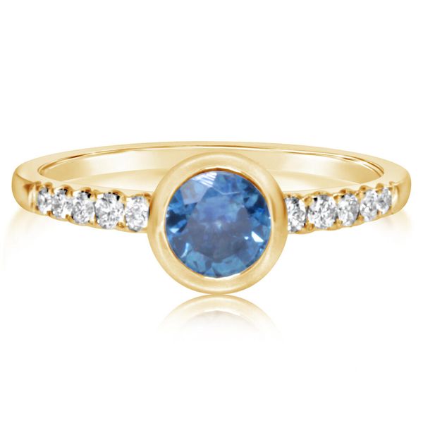 14k Gold Montana Sapphire & Diamond Ring Blue Heron Jewelry Company Poulsbo, WA