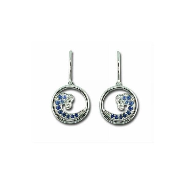 Sapphire Wave Earrings Blue Heron Jewelry Company Poulsbo, WA