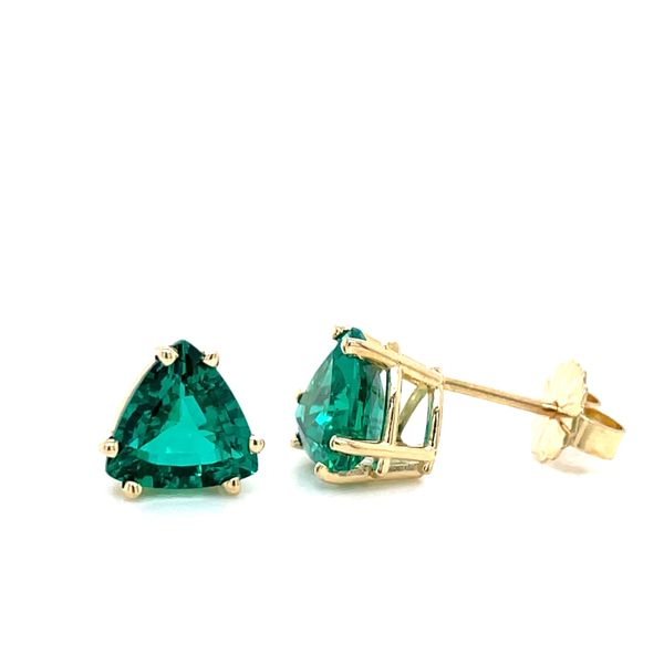 Created Emerald 14KY Stud Earrings Blue Heron Jewelry Company Poulsbo, WA