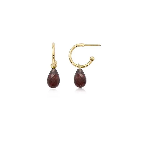 Garnet Post Hoop Earrings Blue Heron Jewelry Company Poulsbo, WA