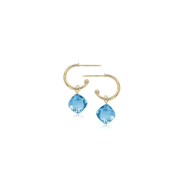 Blue Topaz Post Hoop Earrings Blue Heron Jewelry Company Poulsbo, WA