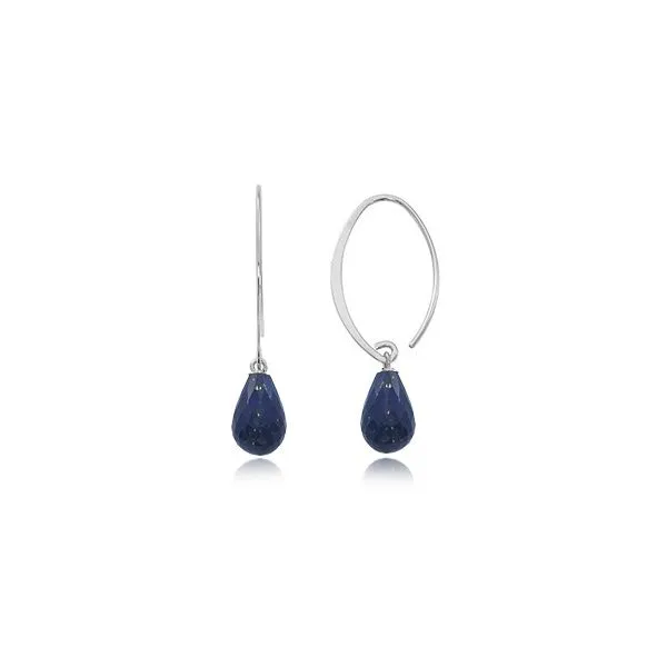 Simple Sweep Lapis Lazuli Earrings Blue Heron Jewelry Company Poulsbo, WA