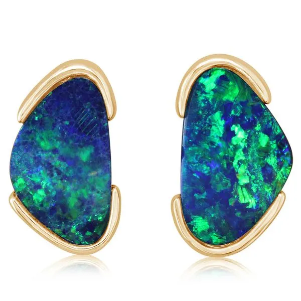 Australian Opal Stud Earrings Blue Heron Jewelry Company Poulsbo, WA