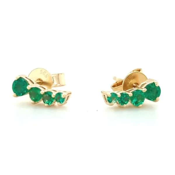 Emerald Stud Climber Earrings Blue Heron Jewelry Company Poulsbo, WA