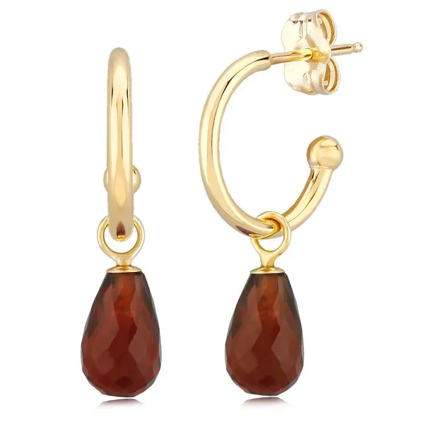 Post Dangle Garnet Huggie Earrings Blue Heron Jewelry Company Poulsbo, WA
