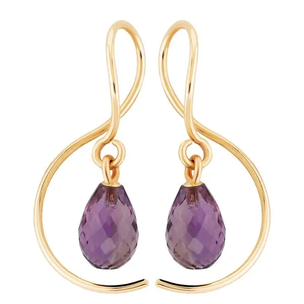 Amethyst Briolette Threader Hook Earrings Blue Heron Jewelry Company Poulsbo, WA