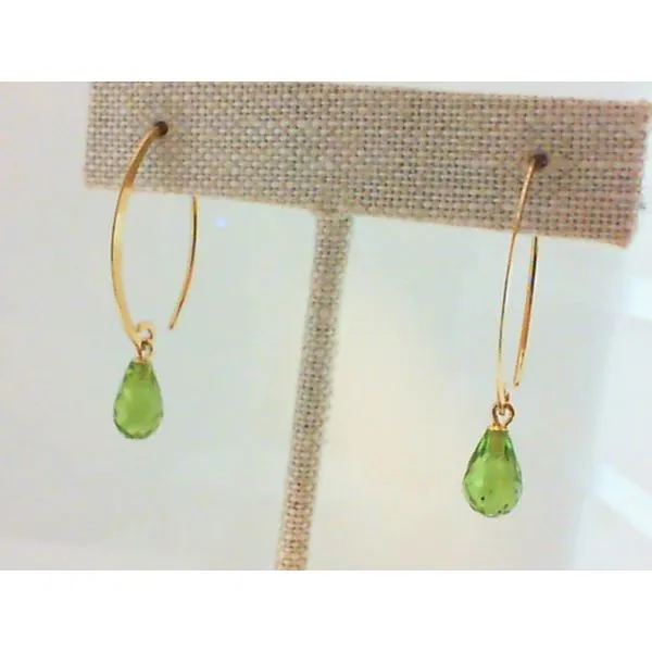 Simple Sweep Peridot Earrings Image 2 Blue Heron Jewelry Company Poulsbo, WA