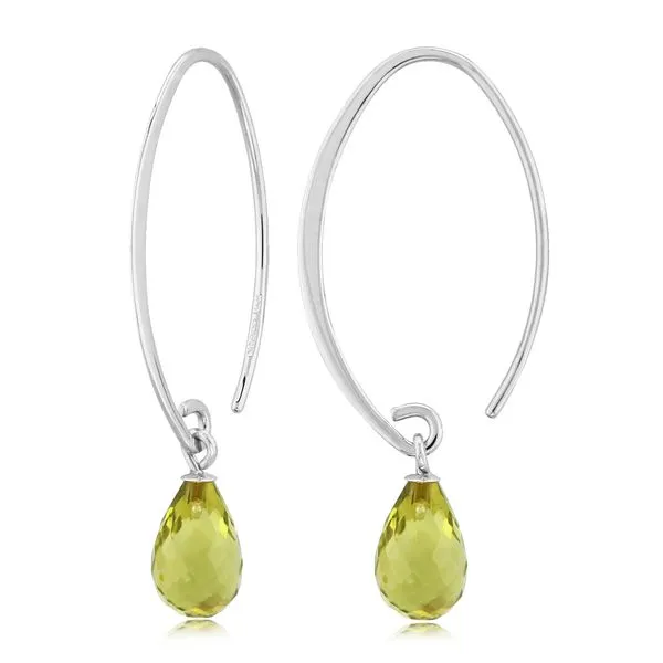 Silver Simple Sweep Peridot Earrings Blue Heron Jewelry Company Poulsbo, WA