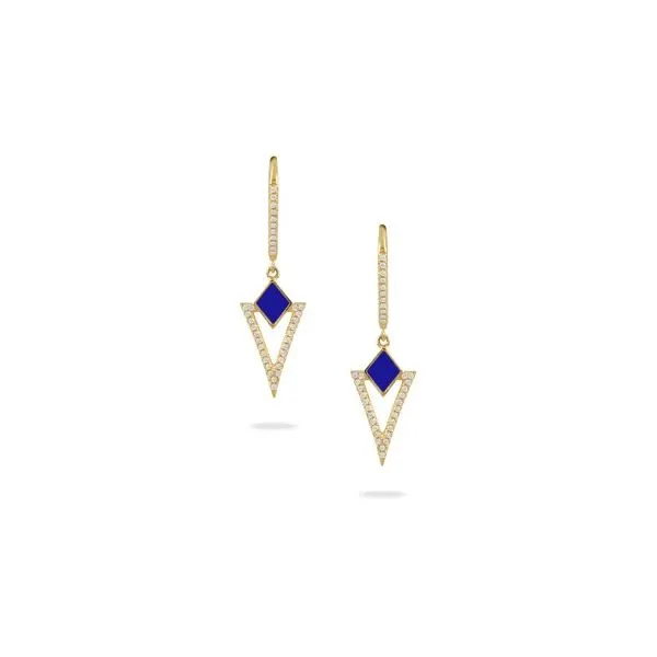 Lapis Lazuli & Diamond Leverback Earrings Blue Heron Jewelry Company Poulsbo, WA