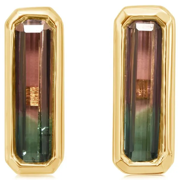 Watermelon Tourmaline Stud Earrings Blue Heron Jewelry Company Poulsbo, WA
