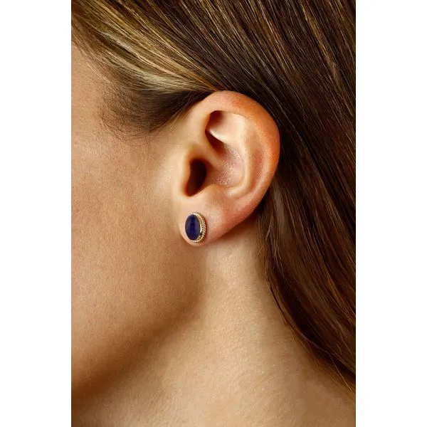 Lapis Stud Earrings Image 2 Blue Heron Jewelry Company Poulsbo, WA