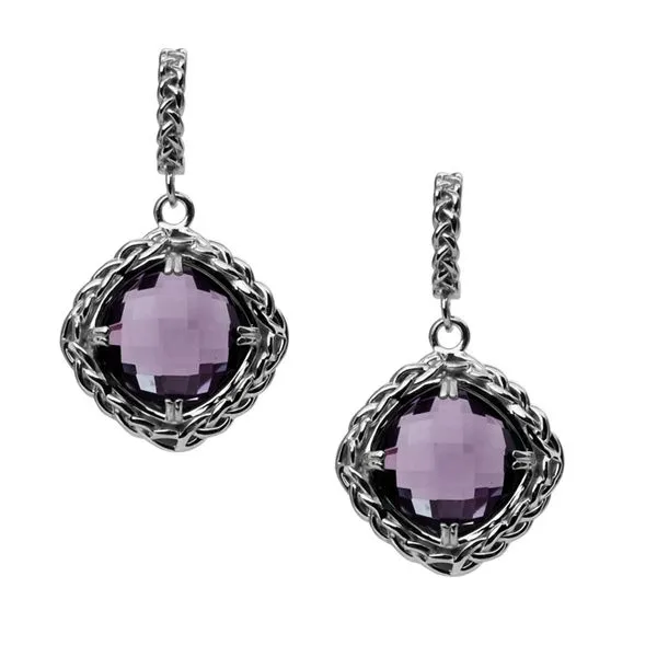 Sterling Silver Cushion Amethyst Earrings Blue Heron Jewelry Company Poulsbo, WA