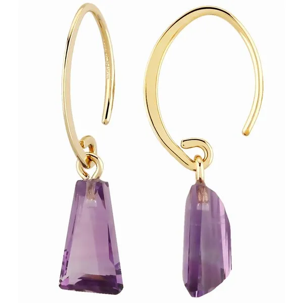 Trapezoid Amethyst Mini Sweep Earrings Blue Heron Jewelry Company Poulsbo, WA