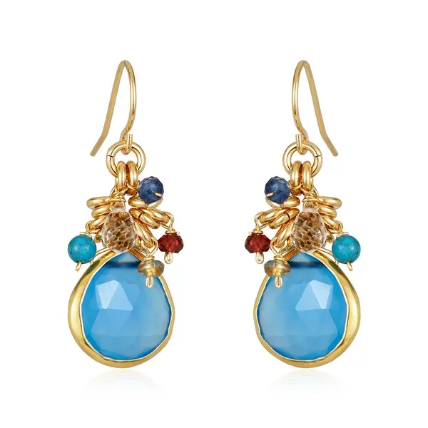 Lina Chalcedony Drop Earrings Blue Heron Jewelry Company Poulsbo, WA
