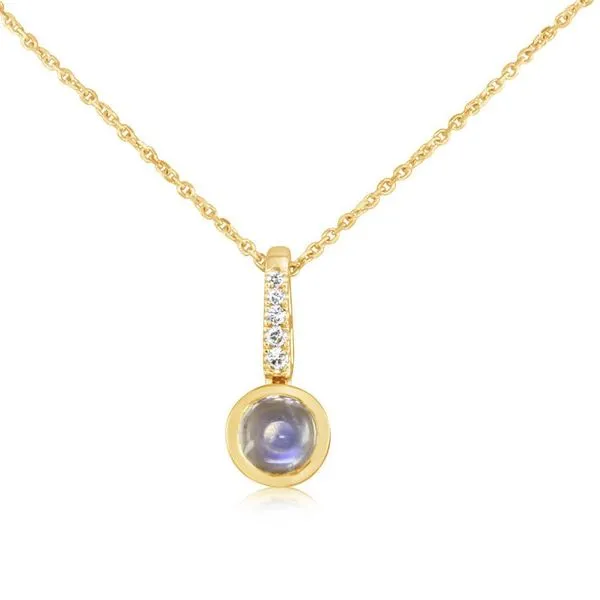 Moonstone & Diamond Pendant Blue Heron Jewelry Company Poulsbo, WA