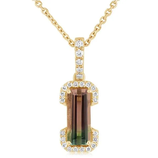 Watermelon Tourmaline & Diamond Pendant Blue Heron Jewelry Company Poulsbo, WA