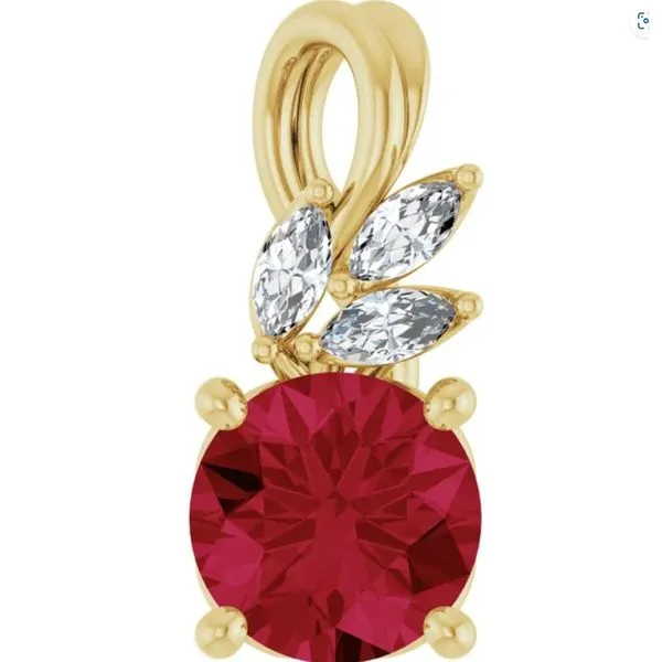 Lab Grown Ruby & Marquise Diamond Pendant Blue Heron Jewelry Company Poulsbo, WA